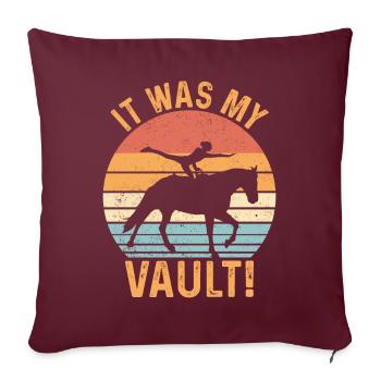 Lustiges Reitpferd Voltigieren Retro - Sofakissenbezug 45 x 45 cm - Burgunderrot - Vorne