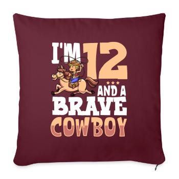 J’ai 12 ans - Boy Cowboy - Housse de coussin décorative 45 x 45 cm - bordeaux - Devant