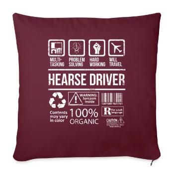 Faits sur le conducteur de corbillard - Housse de coussin décorative 45 x 45 cm - bordeaux - Devant