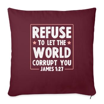 Versets bibliques - Housse de coussin décorative 45 x 45 cm - bordeaux - Devant
