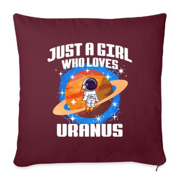 Fille Uranus Cadeau - Housse de coussin décorative 45 x 45 cm - bordeaux - Devant