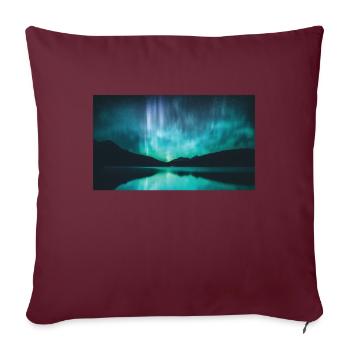 Nordlichter Polarlicht Aurora Borealis - Sofakissenbezug 45 x 45 cm - Burgunderrot - Vorne