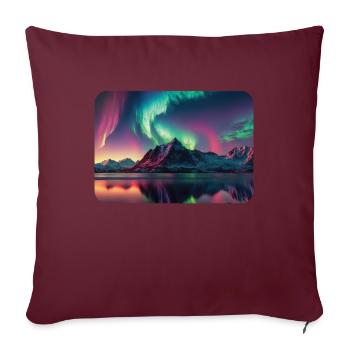Aurora Borealis Polarlicht Nordlichter - Sofakissenbezug 45 x 45 cm - Burgunderrot - Vorne