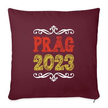 Prague 2023 - Housse de coussin décorative 45 x 45 cm - bordeaux - Devant