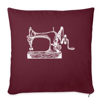 Machine à coudre Couturière rétro Couturière - Housse de coussin décorative 45 x 45 cm - bordeaux - Devant
