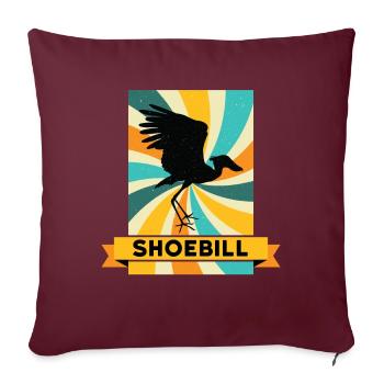Bec-de-sabot ornitologue - Housse de coussin décorative 45 x 45 cm - bordeaux - Devant