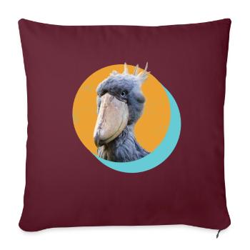 Bec-de-sabot ornitologue - Housse de coussin décorative 45 x 45 cm - bordeaux - Devant