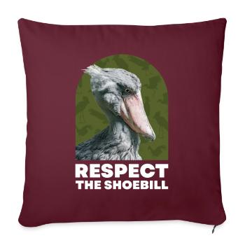 Respectez l’oiseau bec-en-sabot - Housse de coussin décorative 45 x 45 cm - bordeaux - Devant