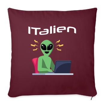 ITalien Alien Informatiker Hacker Coder - Sofakissenbezug 45 x 45 cm - Burgunderrot - Vorne