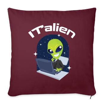 ITalien Alien Informatiker Hacker Coder - Sofakissenbezug 45 x 45 cm - Burgunderrot - Vorne