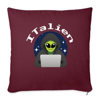 ITalien Alien Informatiker Hacker Coder - Sofakissenbezug 45 x 45 cm - Burgunderrot - Vorne