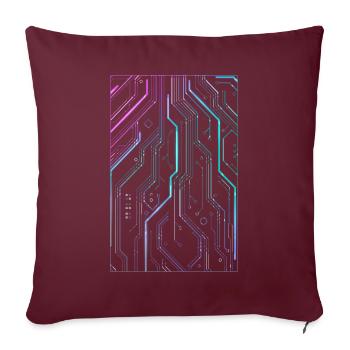 Cyber Vaporwave Esthétique Futuriste - Housse de coussin décorative 45 x 45 cm - bordeaux - Devant