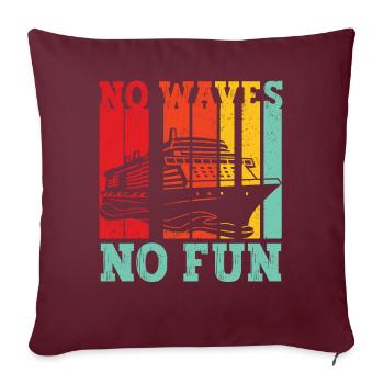 Drôle de bateau de croisière rétro - Housse de coussin décorative 45 x 45 cm - bordeaux - Devant