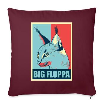 Big Floppa Karakal Katze Meme Retro - Sofakissenbezug 45 x 45 cm - Burgunderrot - Vorne