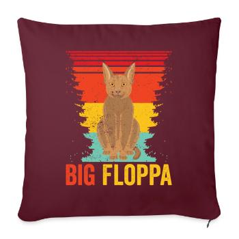 Big Floppa Karakal Katze Meme Retro - Sofakissenbezug 45 x 45 cm - Burgunderrot - Vorne