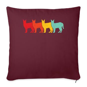 Big Floppa Karakal Katze Meme Retro - Sofakissenbezug 45 x 45 cm - Burgunderrot - Vorne