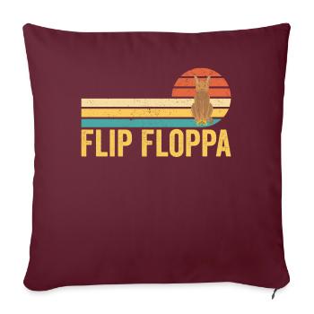 Big Floppa Karakal Katze Meme Retro - Sofakissenbezug 45 x 45 cm - Burgunderrot - Vorne