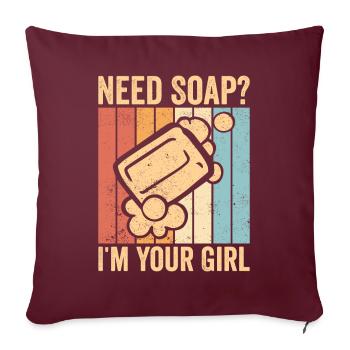 Fabricant de savon amusant - Housse de coussin décorative 45 x 45 cm - bordeaux - Devant
