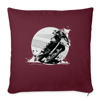 Motocross Motocycliste Biker Bike - Housse de coussin décorative 45 x 45 cm - bordeaux - Devant
