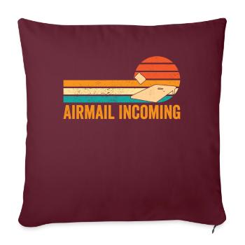 Drôle de trou de maïs Trou de maïs rétro - Housse de coussin décorative 45 x 45 cm - bordeaux - Devant