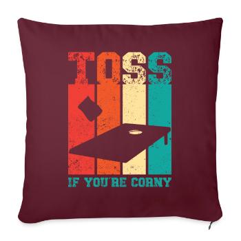 Drôle de trou de maïs Trou de maïs rétro - Housse de coussin décorative 45 x 45 cm - bordeaux - Devant
