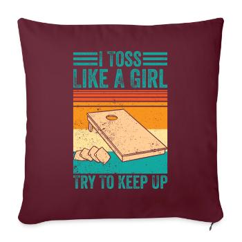 Drôle de trou de maïs - Housse de coussin décorative 45 x 45 cm - bordeaux - Devant