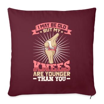Nouveau genou Nouveau vous - genou titan - Housse de coussin décorative 45 x 45 cm - bordeaux - Devant