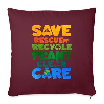 Recycling - Sofakissenbezug 45 x 45 cm - Burgunderrot - Vorne