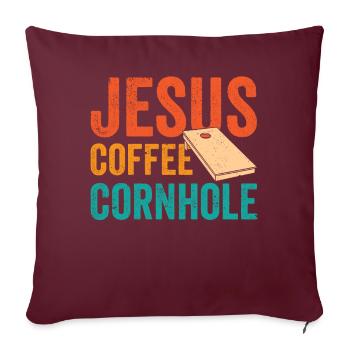 Cornhole Corn Hole Retro - Housse de coussin décorative 45 x 45 cm - bordeaux - Devant