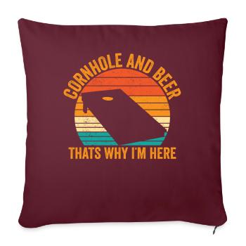 Drôle de Cornhole Retro - Housse de coussin décorative 45 x 45 cm - bordeaux - Devant