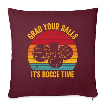 Drôle de boule de boccia rétro - Housse de coussin décorative 45 x 45 cm - bordeaux - Devant