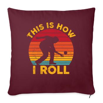 Drôle de boule de boccia rétro - Housse de coussin décorative 45 x 45 cm - bordeaux - Devant