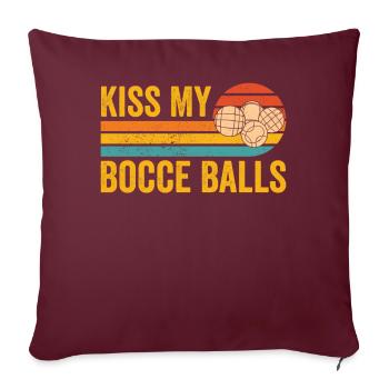 Drôle de boule de boccia rétro - Housse de coussin décorative 45 x 45 cm - bordeaux - Devant
