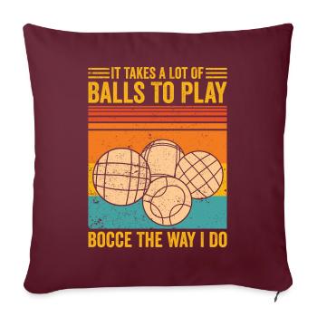 Drôle de boule de pétanque - Housse de coussin décorative 45 x 45 cm - bordeaux - Devant