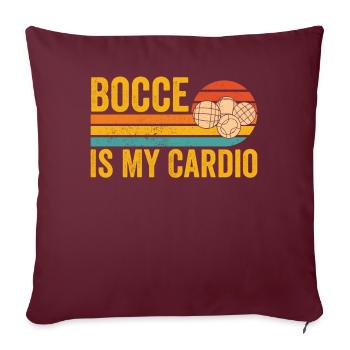 Drôle de boule de boccia rétro - Housse de coussin décorative 45 x 45 cm - bordeaux - Devant