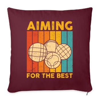 Drôle de boule de boccia rétro - Housse de coussin décorative 45 x 45 cm - bordeaux - Devant