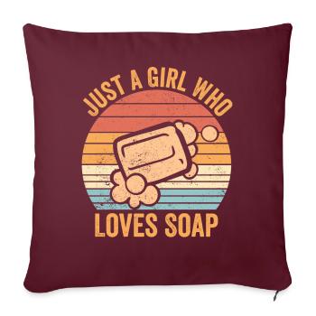 Fabricant de savon amusant - Housse de coussin décorative 45 x 45 cm - bordeaux - Devant