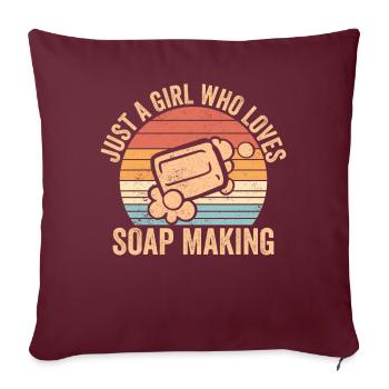 Fabricant de savon amusant - Housse de coussin décorative 45 x 45 cm - bordeaux - Devant