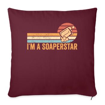 Fabricant de savon amusant - Housse de coussin décorative 45 x 45 cm - bordeaux - Devant