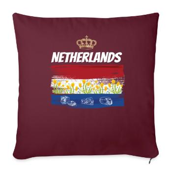 Drapeau du Nehterland Pays-Bas Pays-Bas - Housse de coussin décorative 45 x 45 cm - bordeaux - Devant