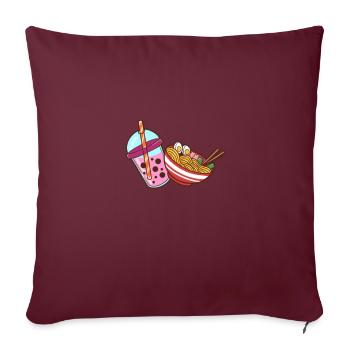 Bubble Tea et cadre - Housse de coussin décorative 45 x 45 cm - bordeaux - Devant