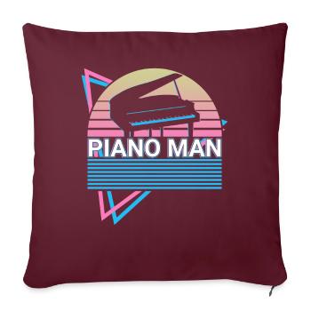 Piano Man Keyboard Klavier Retro - Sofakissenbezug 45 x 45 cm - Burgunderrot - Vorne