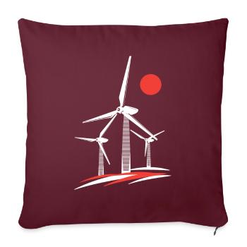 Éolienne Énergie éolienne Énergie éolienne Énergie éolienne - Housse de coussin décorative 45 x 45 cm - bordeaux - Devant