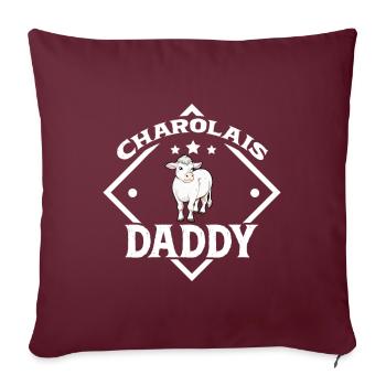 Charolais Daddy - Charolais Rind - Sofakissenbezug 45 x 45 cm - Burgunderrot - Vorne