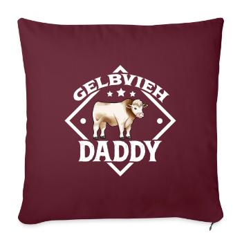 Gelbvieh Daddy - Gelbvieh Rind - Sofakissenbezug 45 x 45 cm - Burgunderrot - Vorne