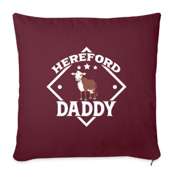 Hereford Daddy - Hereford Rind - Sofakissenbezug 45 x 45 cm - Burgunderrot - Vorne