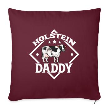 Holstein Daddy - Holstein Rind - Sofakissenbezug 45 x 45 cm - Burgunderrot - Vorne