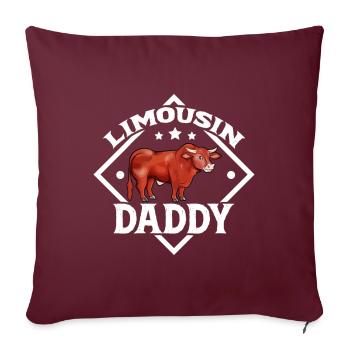Limousin Daddy - Limousin Rind - Sofakissenbezug 45 x 45 cm - Burgunderrot - Vorne