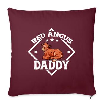 Red Angus Daddy - Red Angus Rind - Sofakissenbezug 45 x 45 cm - Burgunderrot - Vorne