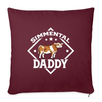 Simmental Daddy - Simmental Rind - Sofakissenbezug 45 x 45 cm - Burgunderrot - Vorne